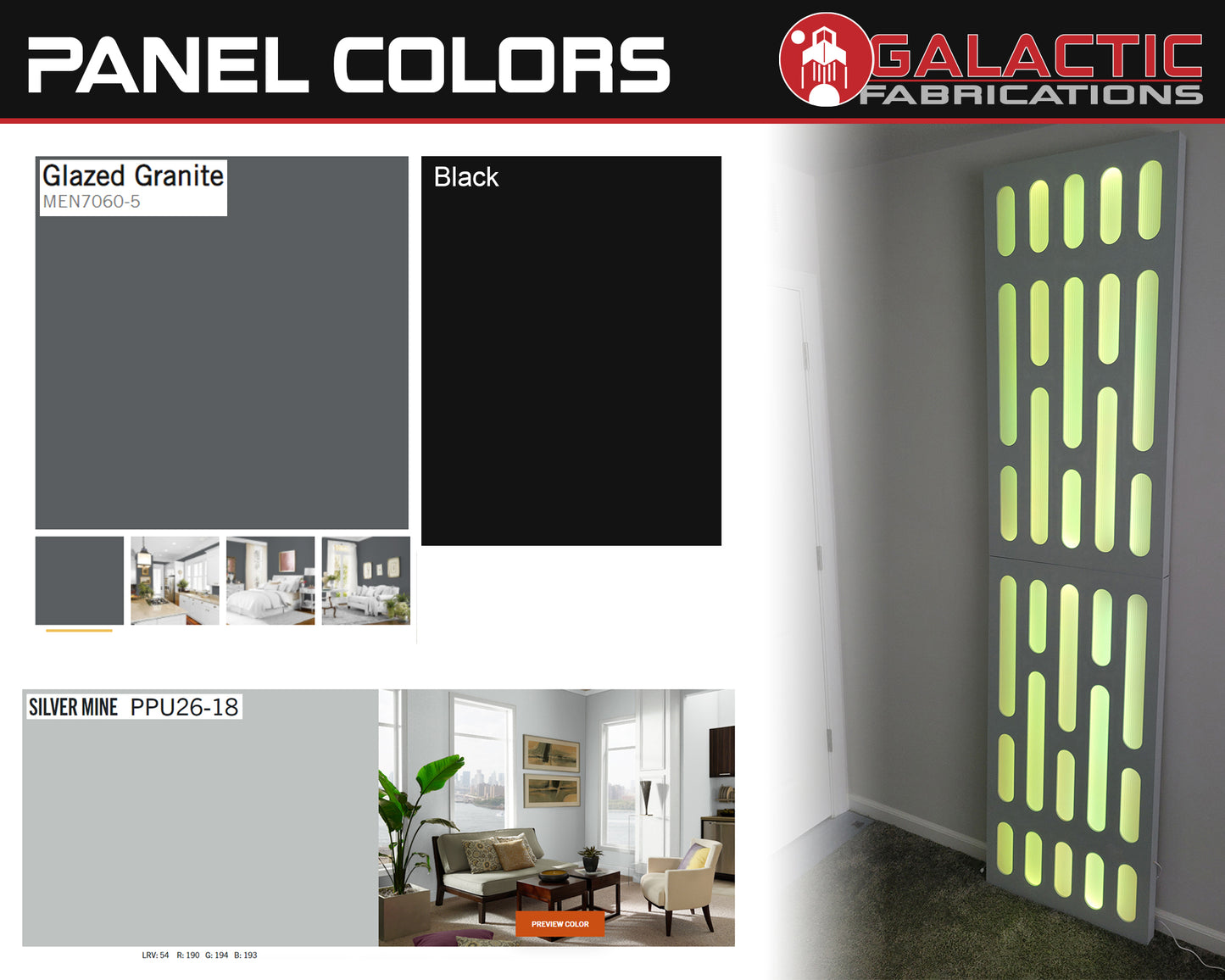 Galactic Panels, Death Star Theme, No Lights -Panels Only