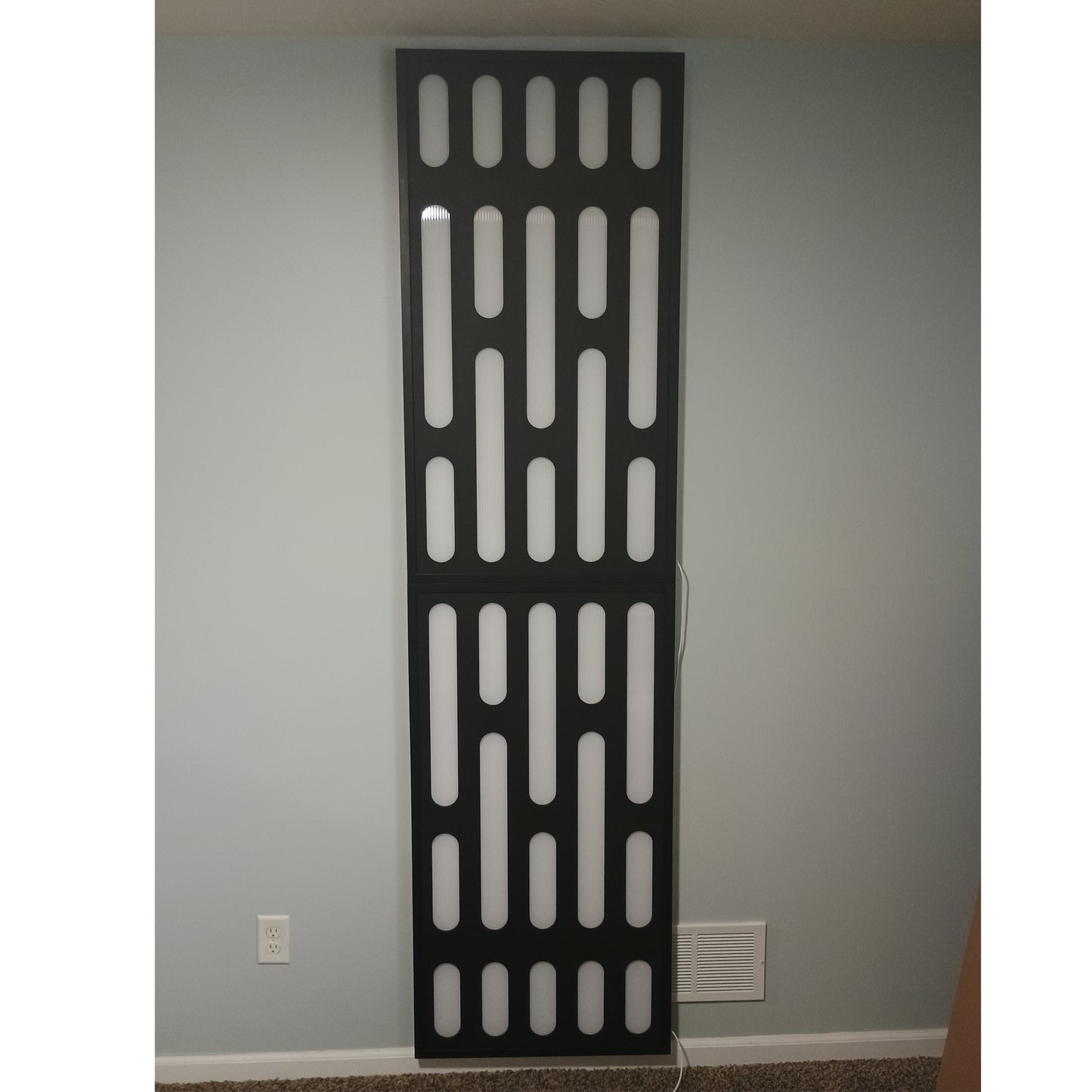 Full Size Lighted Death Star Panel, Galactic Fab, Version II, 90-3/8" x 24-1/8"