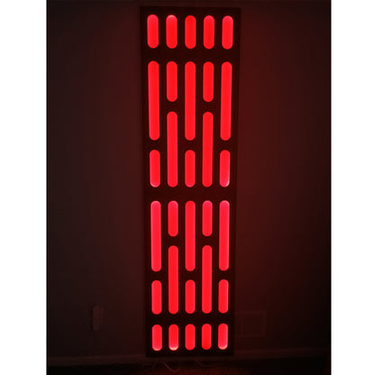 Full Size Lighted Death Star Panel, Galactic Fab, Version II, 90-3/8" x 24-1/8"